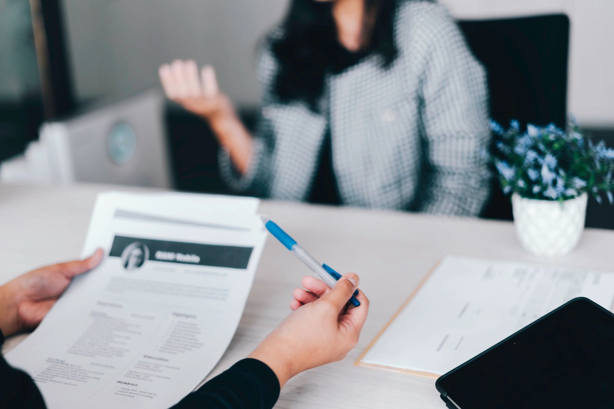 Professional preparing for an interview